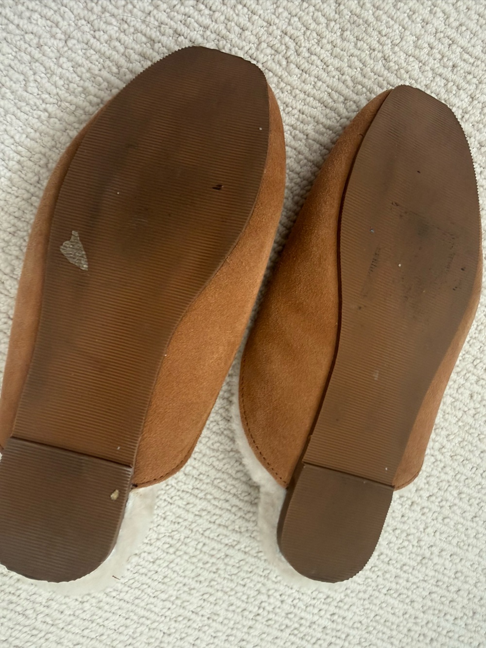 Madewell Brown Suede Shearling Slip-On Mules - Picture 4 of 4